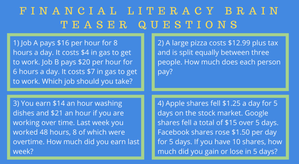 Bringing the Real World into Math Relevant Brain Teasers Powerful